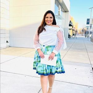 Floral Pleated Skirt